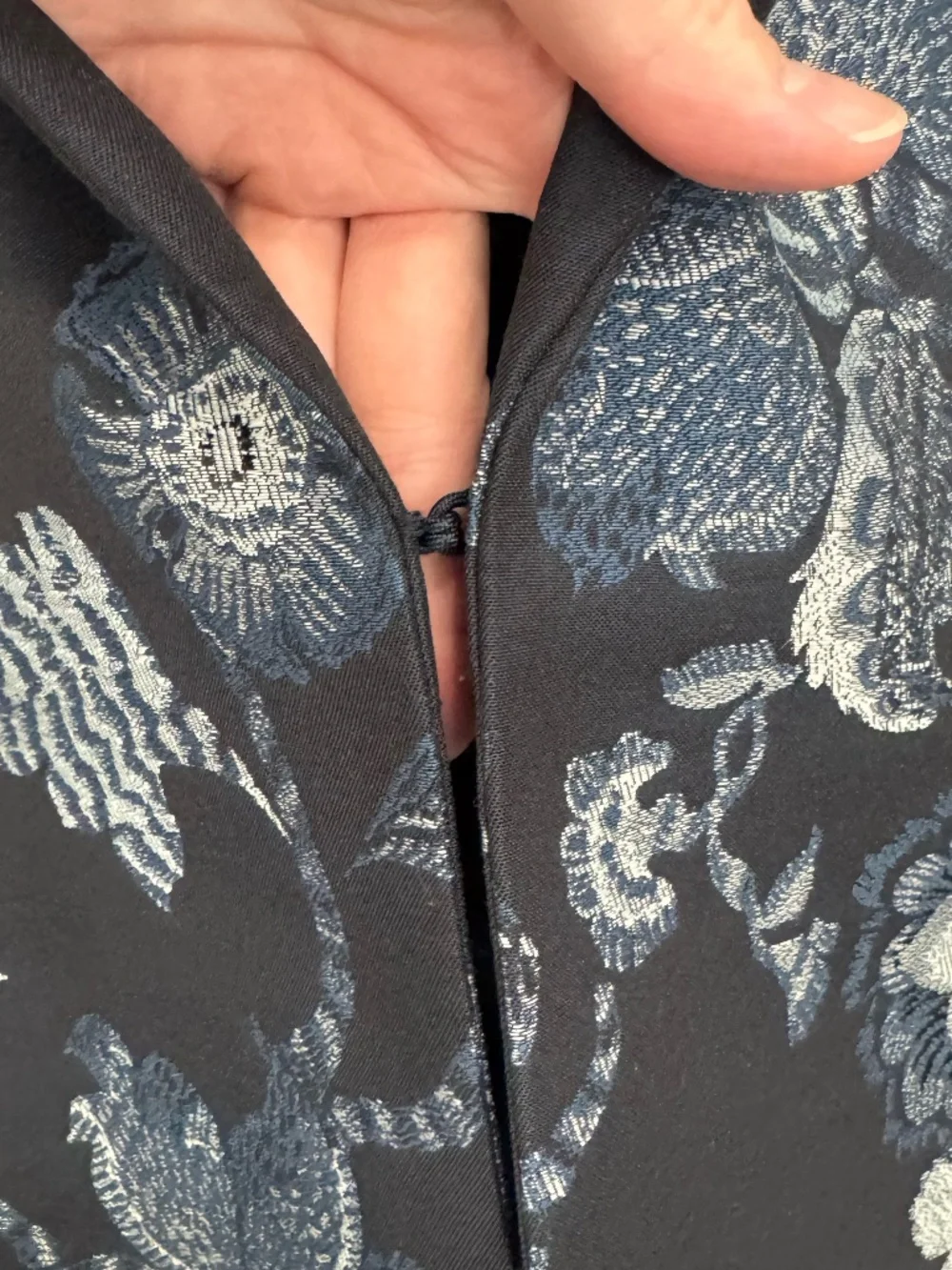 NWOT‎ Chico's Navy Blue Floral Jacquard Blazer Women's Size M Office Career Wear